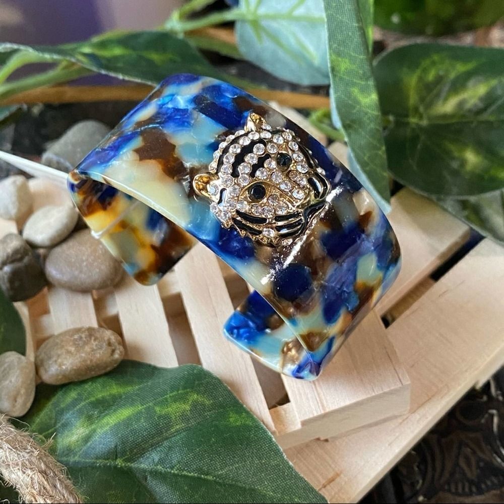 Amrita Singh Austrian Crystal & Resin Tiger Cuff - Picture 2 of 4
